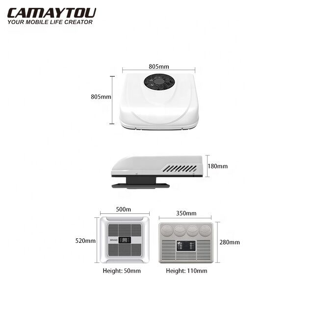 Çatı Tipi 12v Dc 12 Volt Klima Deniz Hava Soğutucu Kompakt Karavan 24v 48v Klima Tekne Van için